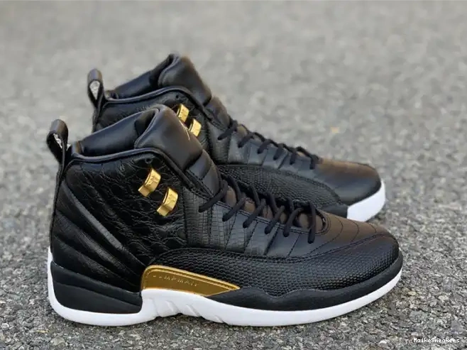 MaikeSneakers AO6068-007 12 Gold-White Black 'Reptile' Air Metallic Retro Jordan 0331
